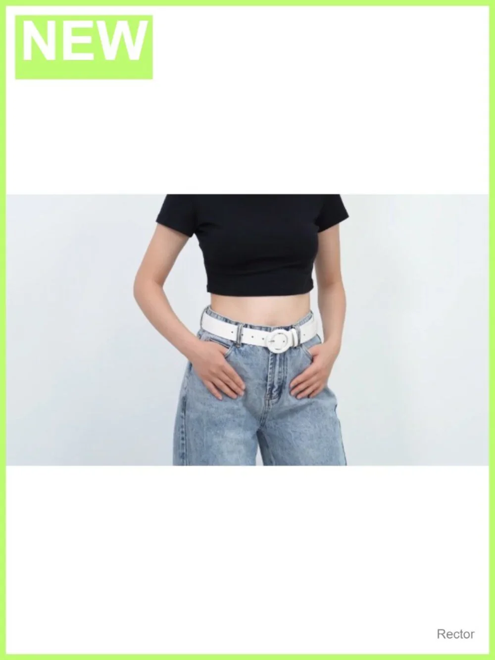Wide PU Leather Belt Round Buckle Women's Fashion Waist Belt for Jeans Dresses
